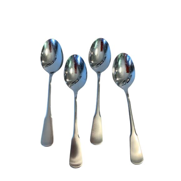 Oneida SSS Minute Man Colonial Boston 4 Oval Tablespoons Stainless 6 3/4" MCM - Picture 1 of 8